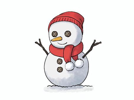 Illustration, snowman, snow, knit cap, 