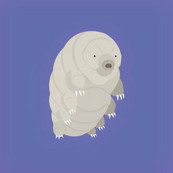 かわいいクマムシのイラスト（立ち） クマムシ,キャラクター,生き物,生物,緩歩動物,動物,微生物,可愛い,シンプル,ポップのイラスト素材