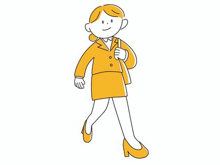 Illustration of a walking office worker OL, JPG, PNG and AI Illustration of a walking office worker OL, walk, employee, female, JPG, PNG and AI
