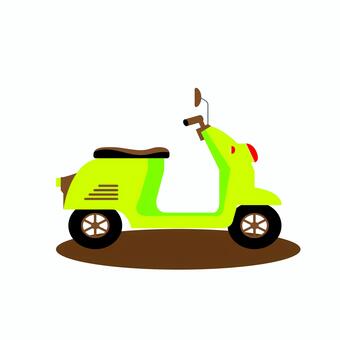 スクーター 020 スクーター,バイク,緑,二輪車,乗り物,シート,ホイール,ハンドル,ライト,イラストのイラスト素材