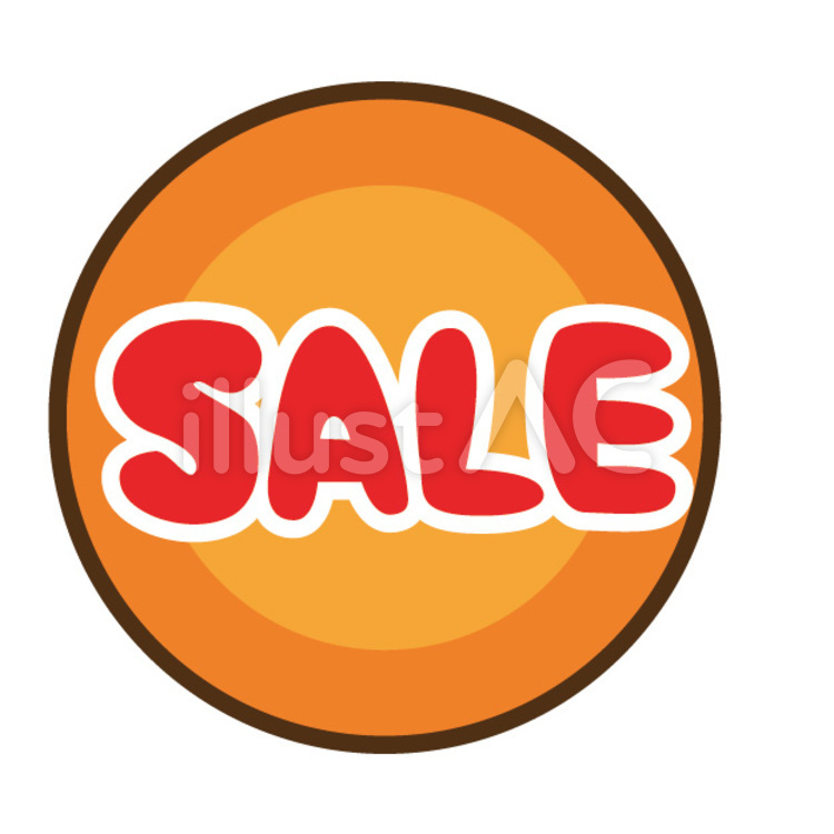 SALE sale,オレンジ色,pop文字のイラスト素材