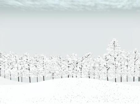 雪野原のイラスト_3 雪,雪景色,一面,雪野原,雪化粧,銀世界,冬,冬景色,森,林のイラスト素材