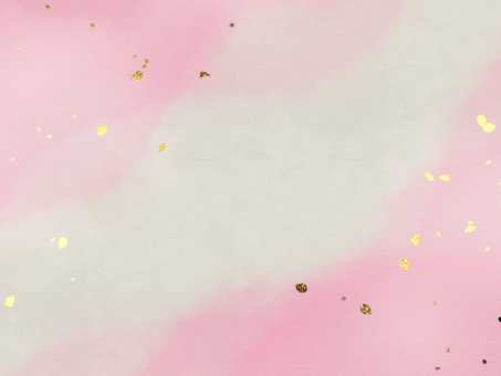 金色の花びらと淡いピンク色の和風背景 金,金箔,花びら,筆,背景,ピンク,和柄,キラキラ,和風,年賀状のイラスト素材