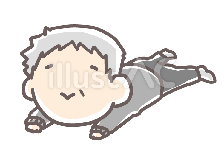 ぐうたら爺さん 爺さん,おじいちゃん,ぐうたらのイラスト素材