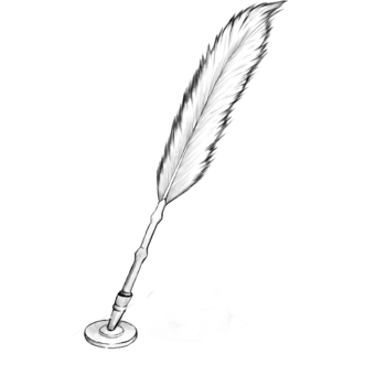 モノクロの羽ペン 羽ペン,文具,おしゃれ,白黒,モノクロ,厚塗りのイラスト素材