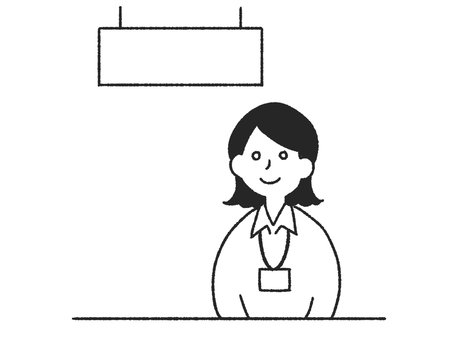 窓口の人 窓口,役所,受付,カウンター,公務員,スタッフのイラスト素材