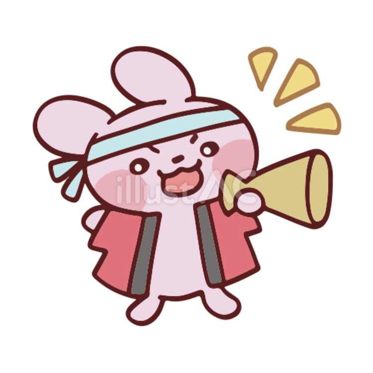 Free Vectors | A rabbit shouting loudly with a megaphone