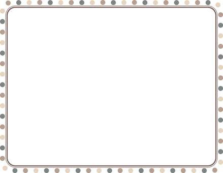 ドットとラインの長方形フレーム・ブラウン フレーム,丸,ドット,点,ベクター,白バック,飾り,額,囲み,枠のイラスト素材