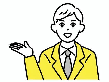 案内_左_若い男性 ご案内,ごあんない,ビジネス,こちら,案内,人,スーツ,若い,男性,ヤングのイラスト素材