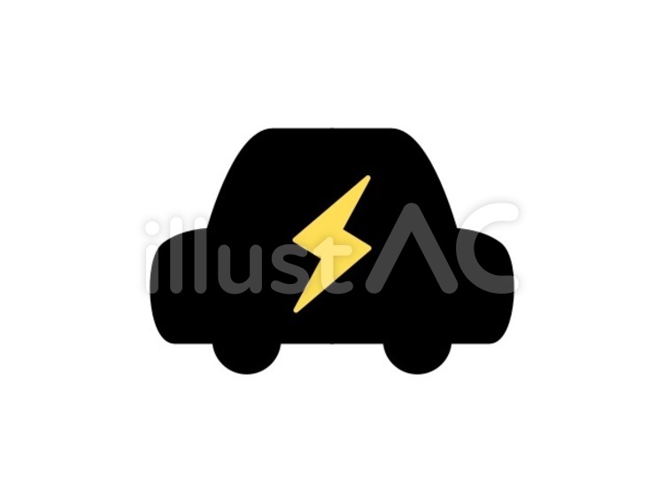 電気自動車　黒 電気自動車,車,乗り物のイラスト素材