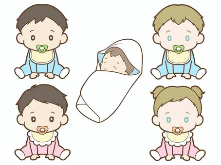 赤ちゃん 赤ちゃん,赤ん坊,ベイビー,baby,子供,新生児,人物,人間,男の子,女の子のイラスト素材