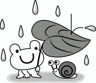 Frog and snail monochrome, , JPG, PNG and AI