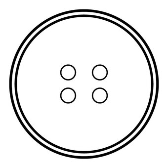 ボタン ボタン,アイコン,手芸,穴,線画,黒,４つ穴,四つ穴釦,シャツボタン,まん丸のイラスト素材