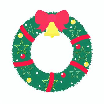 リボン付クリスマスリース リボン付クリスマスリース クリスマスリース,リース,飾り,クリスマス,リボン付き,12月のイラスト素材