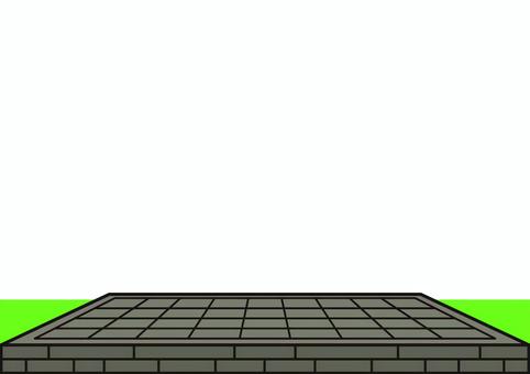 壁紙のダークグレーの武舞台です。 壁紙,武道,シンプル,競技場,舞台,スポーツ,勝負,道場,大会,グレーのイラスト素材