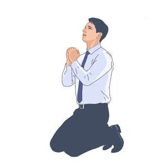 祈る男1 人,大人,男性のイラスト素材