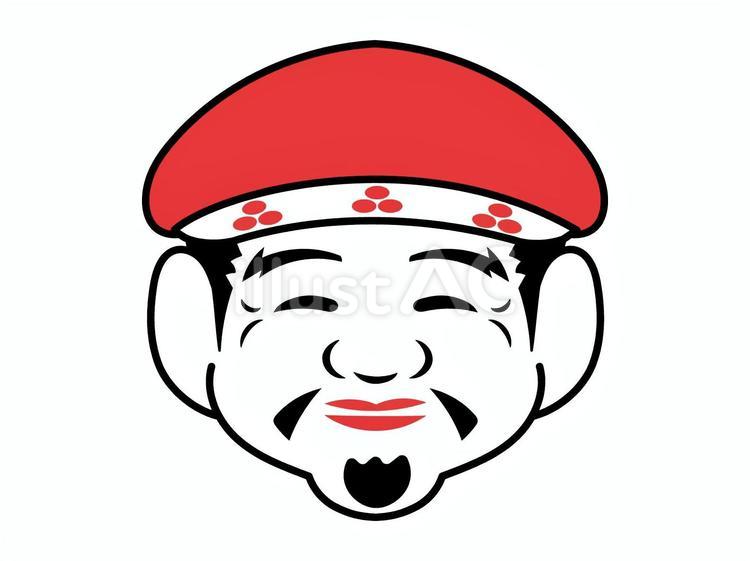大黒様のおめん 大黒天,お面,仮面のイラスト素材