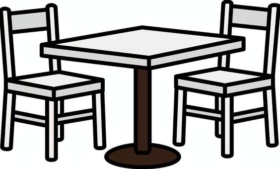 白のダイニングテーブルです。 ダイニングテーブル,シンプル,椅子,机,木製,家具,食卓,家庭用,白のイラスト素材