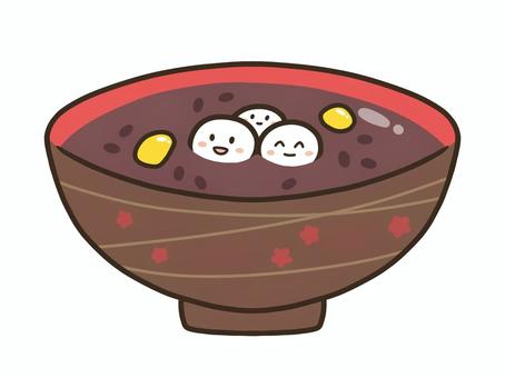 ぜんざい ぜんざい,おしるこ,餅,白玉,正月,新年,冬,あんこ,粒あん,和菓子のイラスト素材