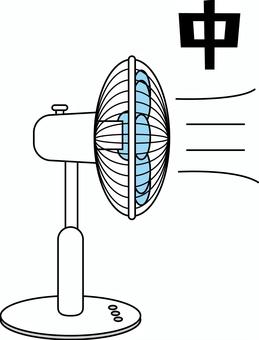 扇風機-中　 扇風機,横向き,風,強さ,中,家電,夏,涼しい,線画のイラスト素材