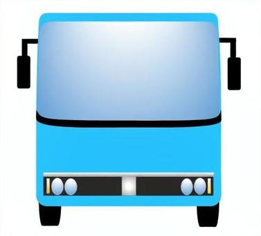 バス100 バス,観光バス,大型バス,正面,ユニーク,オリジナル,車,乗り物,青,水色のイラスト素材