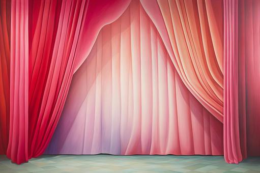 Illustration, stage, screen, curtain, 