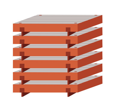 覆工板 覆工板,保管,積載,鋼,仮設,足場のイラスト素材