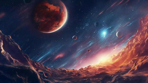 Illustration, starry sky, night sky, space, 