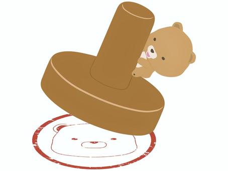 スタンプ_熊 スタンプ,クマ,笑顔,動物,かわいい,スタンプラリー,押すのイラスト素材