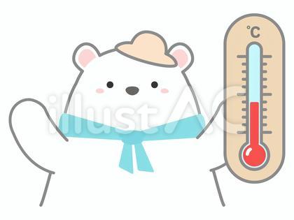 熱中症対策 温度計とシロクマ