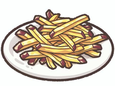 芋けんぴ 芋けんぴ,秋,さつまいも,スイーツ,お菓子,おやつ,かわいい,手描き,イラストのイラスト素材