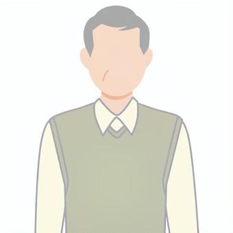 ふつうのおじさん１ 人,1人,人物,おじさん,男性,70代,60代,シニア,上半身,正面のイラスト素材