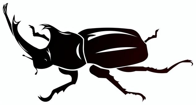 カブトムシシルエット カブトムシ,シンプル,グラデーションのイラスト素材