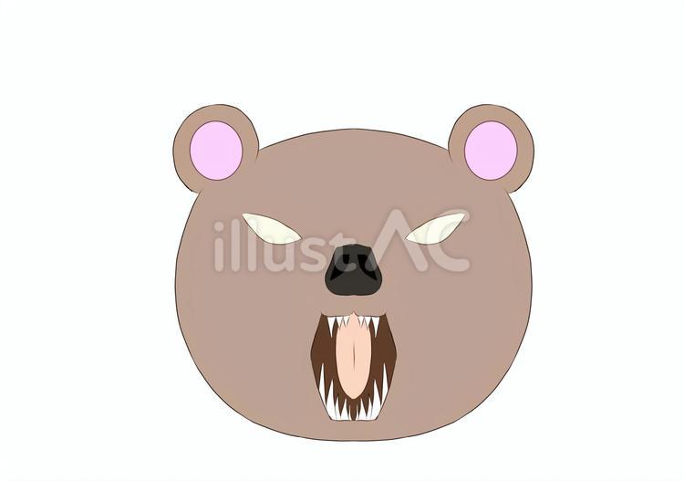 熊（威嚇） 熊,動物,生き物のイラスト素材