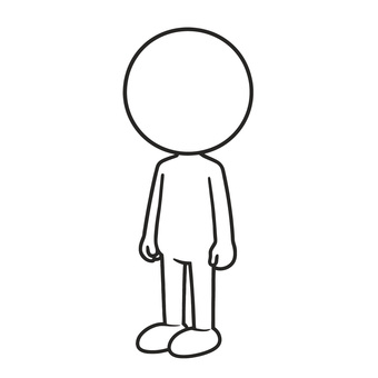 起立する棒人間 棒人間,立つ,シンプル,姿勢,人間,キャラクター,動作,立位,表現,シルエットのイラスト素材