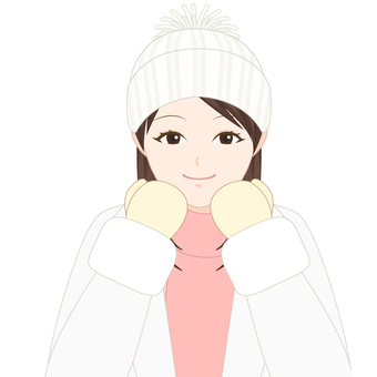 Winter clothes girls smile, , JPG, PNG and AI