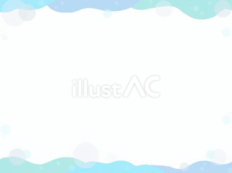水色・波のような上下の背景素材 夏,背景,フレームのイラスト素材