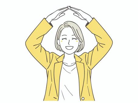 手で丸を作る女性１ 丸,ハンドサイン,人物,人,当たり,オッケー,仕事,爽やか,ok,okサインのイラスト素材