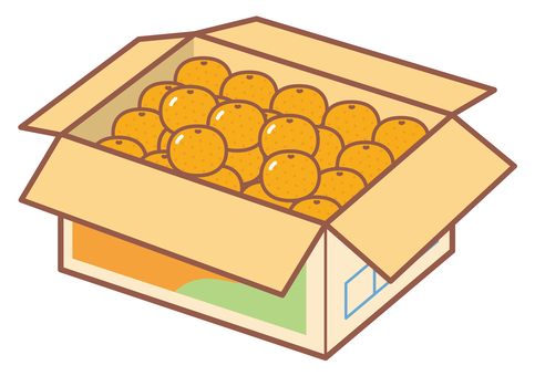 ダンボール箱に入ったみかん みかん,たくさん,箱,ダンボール,果物のイラスト素材