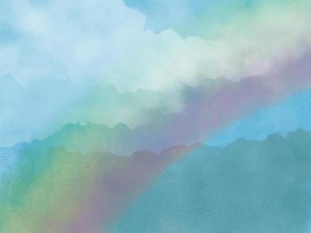 水彩背景空虹雲緑