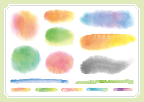 デザイン素材793 水彩,テクスチャ,インク,ふわふわ,ぼかし,ナチュラル,カラフル,あしらい,筆,ストロークのイラスト素材