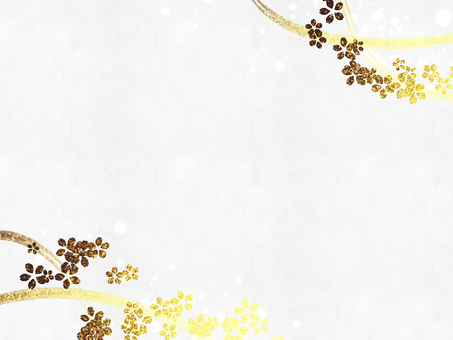金色の桜の和風背景 金色の桜の和風背景 金,筆,背景,和柄,桜,キラキラ,光,和風,年賀状,フレームのイラスト素材