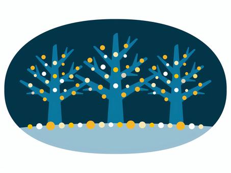 並木道のクリスマスイルミネーション 並木道のクリスマスイルミネーション イルミネーション,ライトアップ,クリスマス,並木道,夜景,冬,ライト,ホリデーシーズン,led,光のイラスト素材