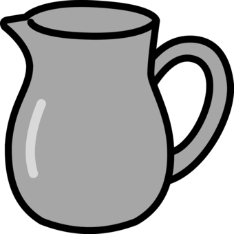 グレーのピッチャーです。 ピッチャー,シンプル,水差し,ポット,水筒,キッチン,雑貨,容器,水飲み,水入れのイラスト素材