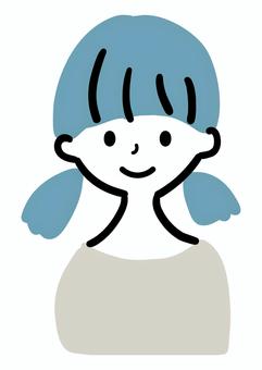 笑顔の女性 女性,笑顔,笑う,にっこり,明るい,かわいい,シンプル,ラフタッチ,手書き風,感情のイラスト素材