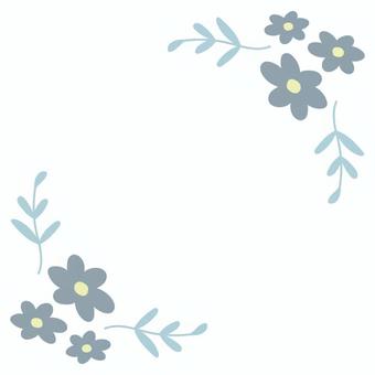 北欧風の花コーナーフレーム ブルー 北欧風の花コーナーフレーム ブルー 花,フレーム,コーナー,コーナーフレーム,枠,飾り枠,背景,ホワイトデー,ボタニカル,葉のイラスト素材