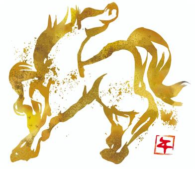 2026年　午年用年賀状素材84