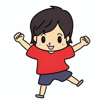 [Children] Cheerfully guts pose, , JPG and PNG