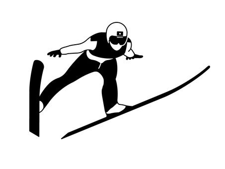 スキージャンプ スキージャンプ,競技,種目,ウインタースポーツ,運動,冬,迫力,ダイナミック,人,人物のイラスト素材