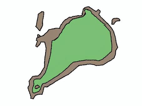 硫黄島 硫黄島,地図,マップ,デフォルメ,地理,社会,素材,景色,pop調,手描きのイラスト素材